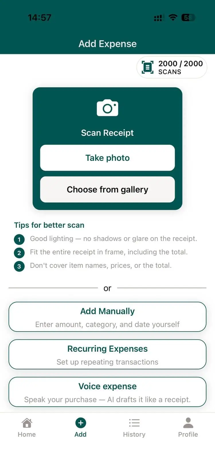 Add expense